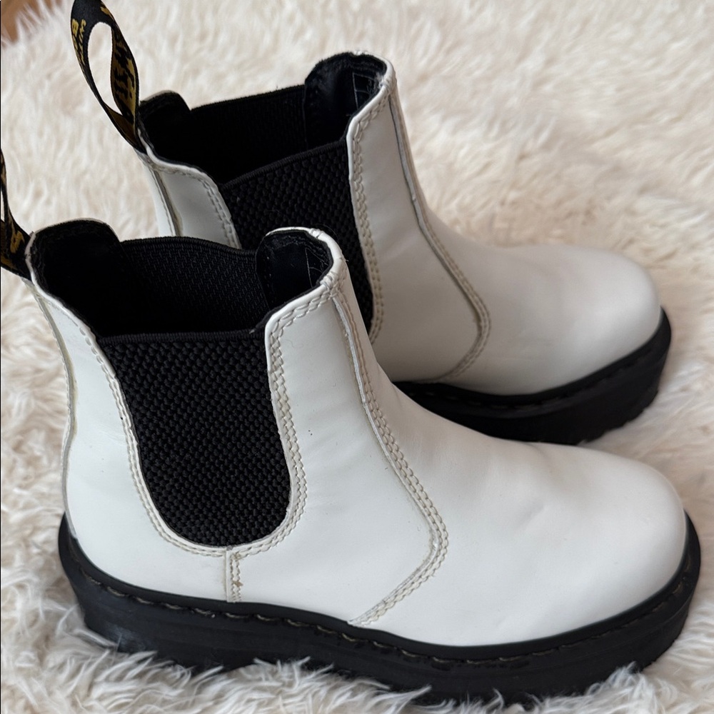 Dr. Martens AirWair White Boots with Black Soles Brand New with Original Box